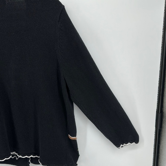 VTG Studio Black Christmas Cardigan with Festive Cardinal Design Sz 1X - Picture 10 of 11